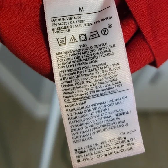 🆕️ Gap Linen Blend Crop Shell Tank Top in Tomato Sauce Red - Picture 9 of 13